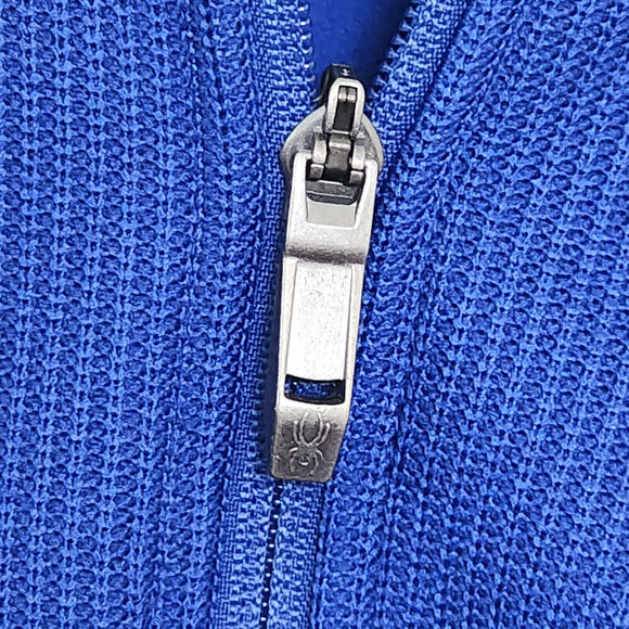 Spyder Core 1/4‎ Zip Thermal Waffle Knit Sweater Pullover Blue Jacket Men's SZ L - Picture 3 of 11